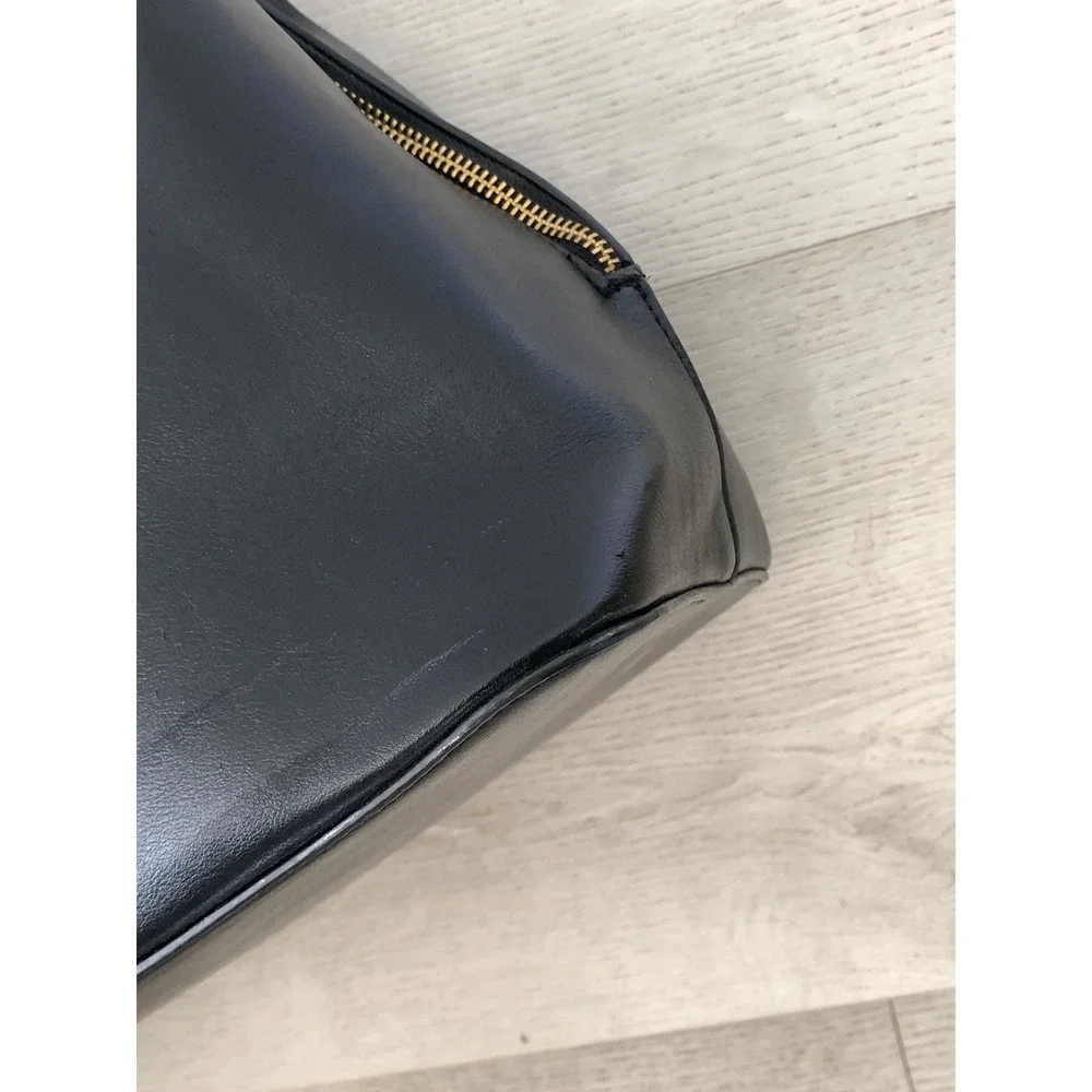 Fawn Design Black large Faux Leather Tote Minimalist diaper bag Shoulder black